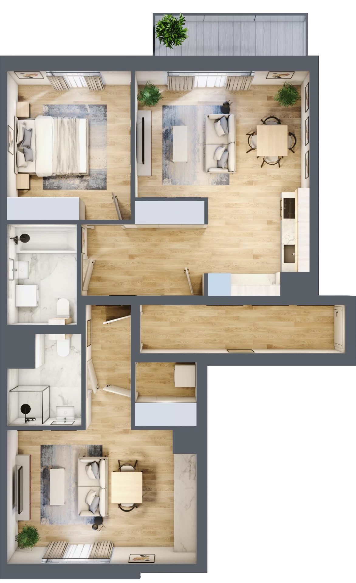 3 pokoje, mieszkanie 80,89 m², piętro 1, oferta nr D/29, Apartamenty Park Matecznego, Kraków, Podgórze, Mateczny, ul. Rydlówka 5