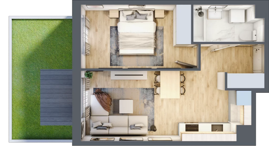 2 pokoje, mieszkanie 39,23 m², parter, oferta nr C/6, Osiedle Rapsodia 2, Wrocław, Karłowice-Różanka, Różanka, ul. Wołowska 5