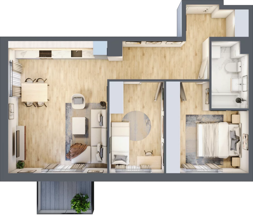 3 pokoje, mieszkanie 61,41 m², piętro 1, oferta nr C/11, Osiedle Rapsodia 2, Wrocław, Karłowice-Różanka, Różanka, ul. Wołowska 5