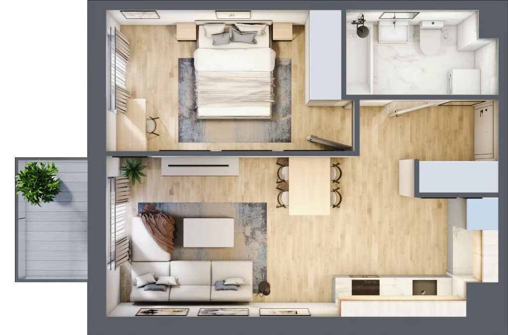 2 pokoje, mieszkanie 42,59 m², piętro 2, oferta nr D/14, Osiedle Rapsodia 2, Wrocław, Karłowice-Różanka, Różanka, ul. Wołowska 5