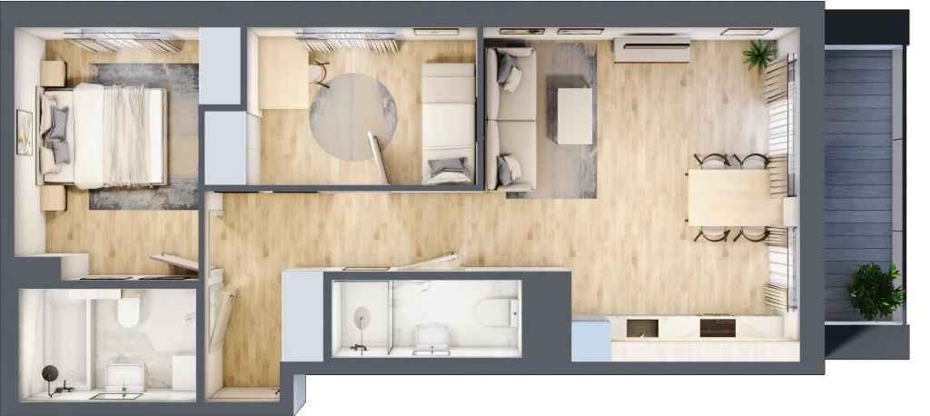 3 pokoje, mieszkanie 59,42 m², piętro 2, oferta nr C/15, Mokotów Sportowy 1 B, Warszawa, Mokotów, Augustówka, ul. Antoniewska