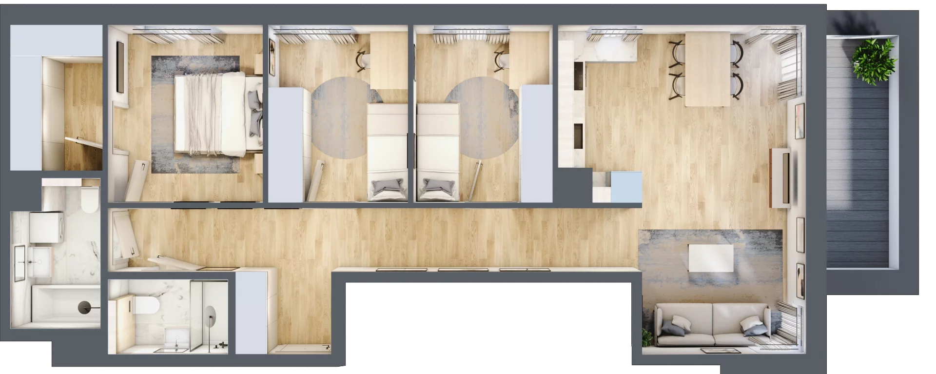 4 pokoje, mieszkanie 81,35 m², piętro 1, oferta nr D/3, Mokotów Sportowy 1 B, Warszawa, Mokotów, Augustówka, ul. Antoniewska
