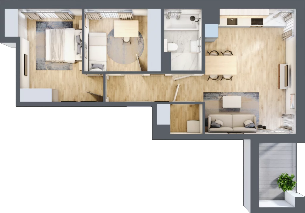 3 pokoje, mieszkanie 59,81 m², piętro 3, oferta nr E/30, Mokotów Sportowy 1 B, Warszawa, Mokotów, Augustówka, ul. Antoniewska