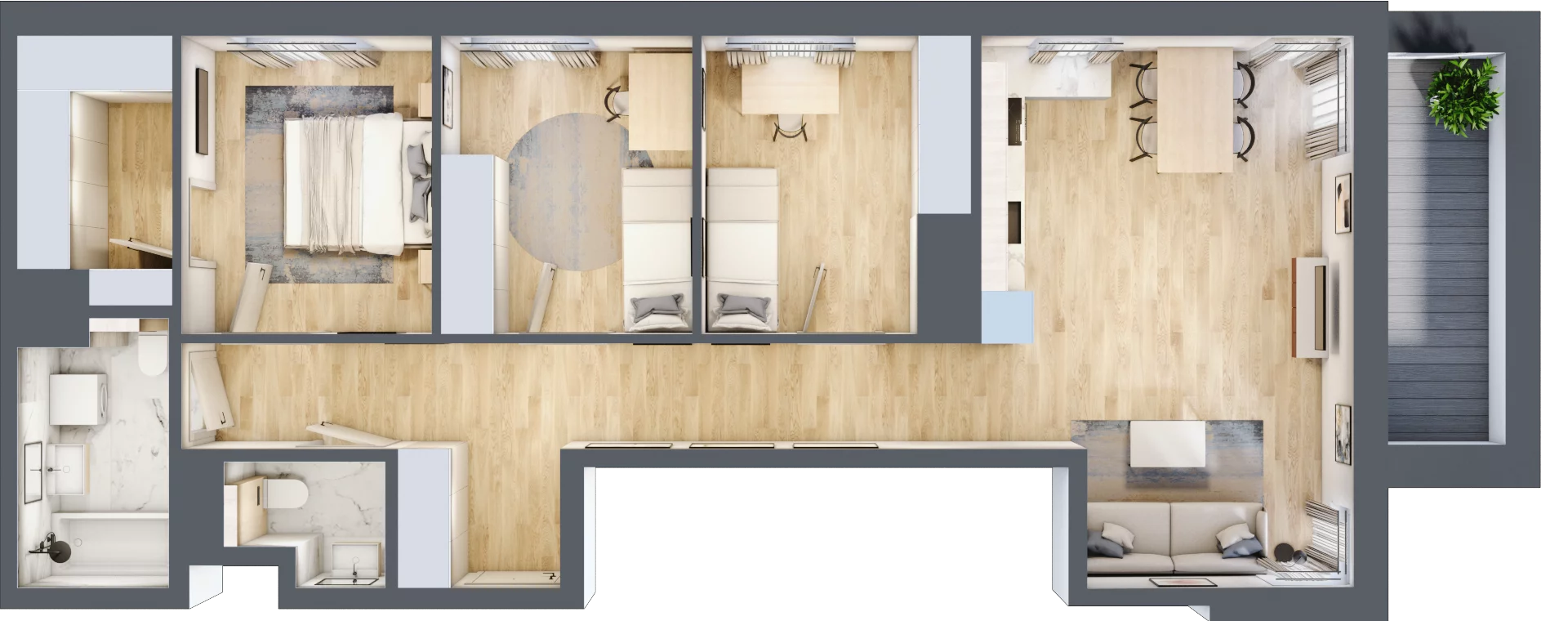 4 pokoje, mieszkanie 80,55 m², piętro 1, oferta nr E/7, Mokotów Sportowy 1 B, Warszawa, Mokotów, Augustówka, ul. Antoniewska