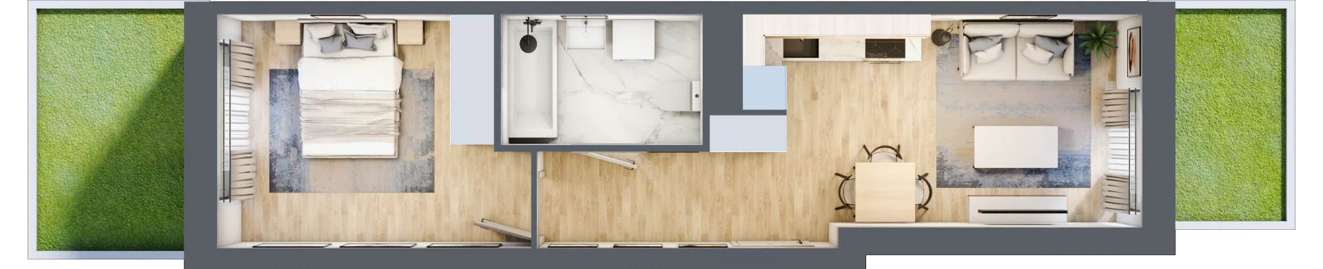 2 pokoje, mieszkanie 38,32 m², parter, oferta nr F/4, Apartamenty Park Matecznego bud. F i G, Kraków, Podgórze, Mateczny, ul. Rydlówka / Nowoorawska