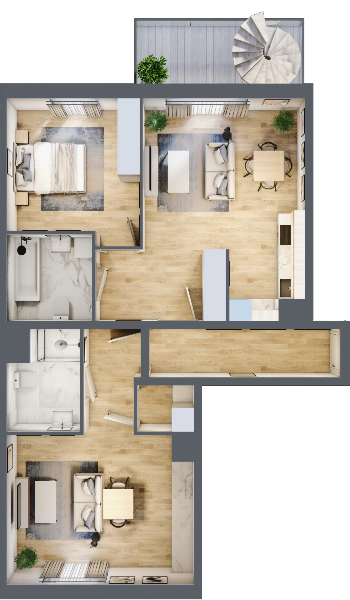 3 pokoje, mieszkanie 81,14 m², piętro 4, oferta nr F/28, Apartamenty Park Matecznego bud. F i G, Kraków, Podgórze, Mateczny, ul. Rydlówka / Nowoorawska