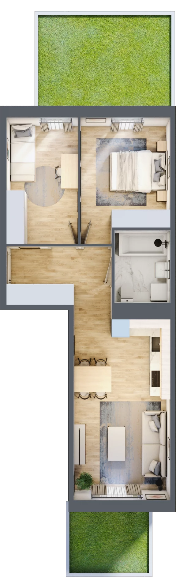 3 pokoje, mieszkanie 53,27 m², parter, oferta nr F/30, Apartamenty Park Matecznego bud. F i G, Kraków, Podgórze, Mateczny, ul. Rydlówka / Nowoorawska