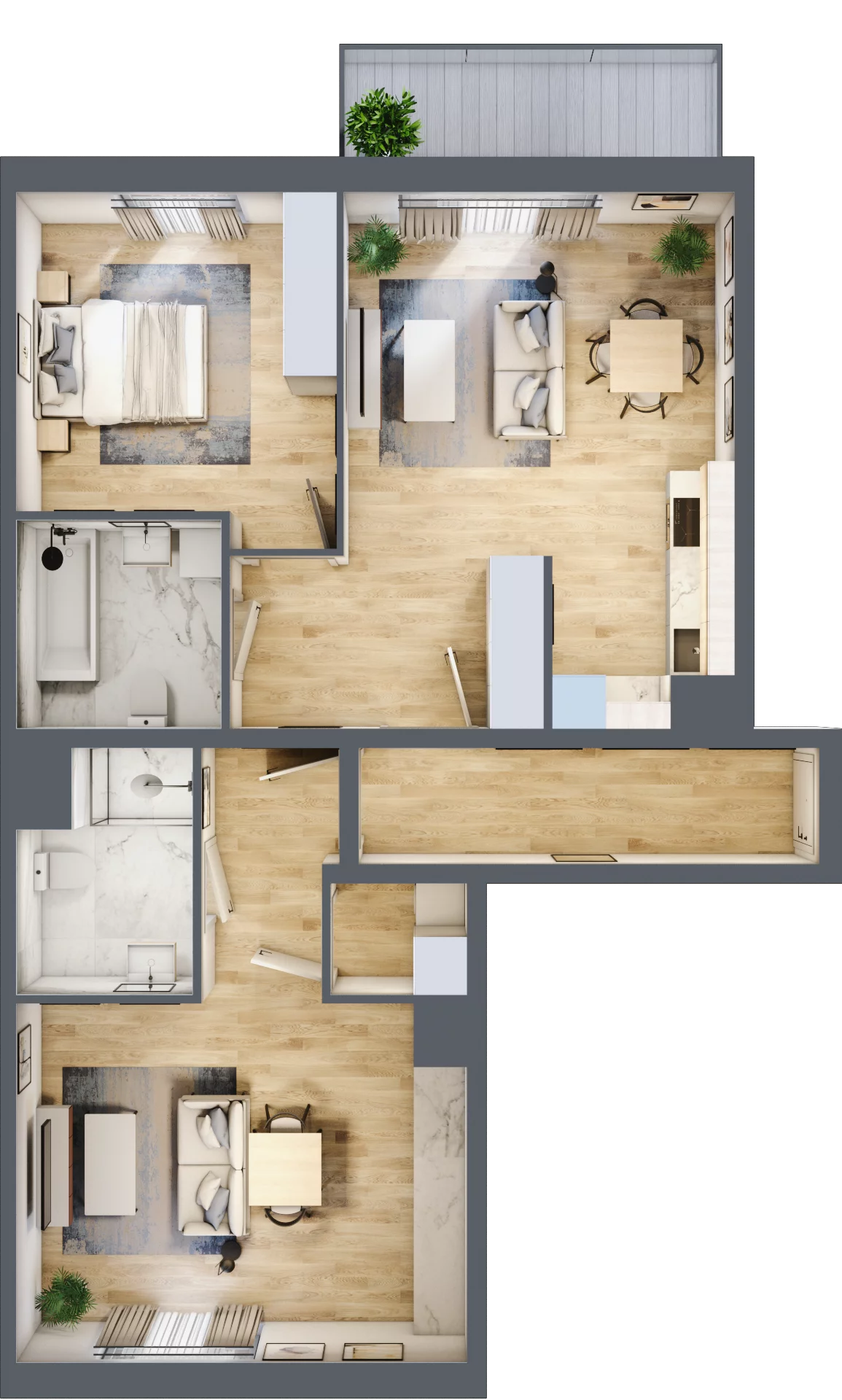 3 pokoje, mieszkanie 81,14 m², piętro 1, oferta nr F/19, Apartamenty Park Matecznego bud. F i G, Kraków, Podgórze, Mateczny, ul. Rydlówka / Nowoorawska