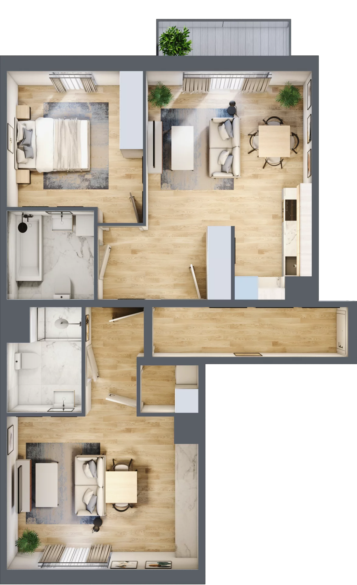3 pokoje, mieszkanie 81,16 m², piętro 1, oferta nr G/19, Apartamenty Park Matecznego bud. F i G, Kraków, Podgórze, Mateczny, ul. Rydlówka / Nowoorawska