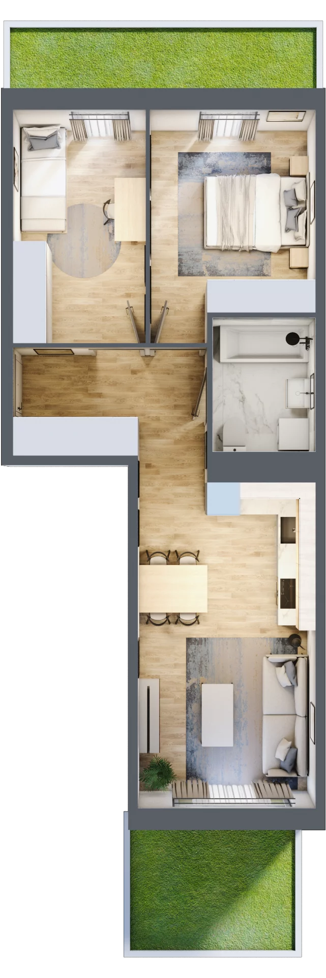 3 pokoje, mieszkanie 53,27 m², parter, oferta nr G/30, Apartamenty Park Matecznego bud. F i G, Kraków, Podgórze, Mateczny, ul. Rydlówka / Nowoorawska