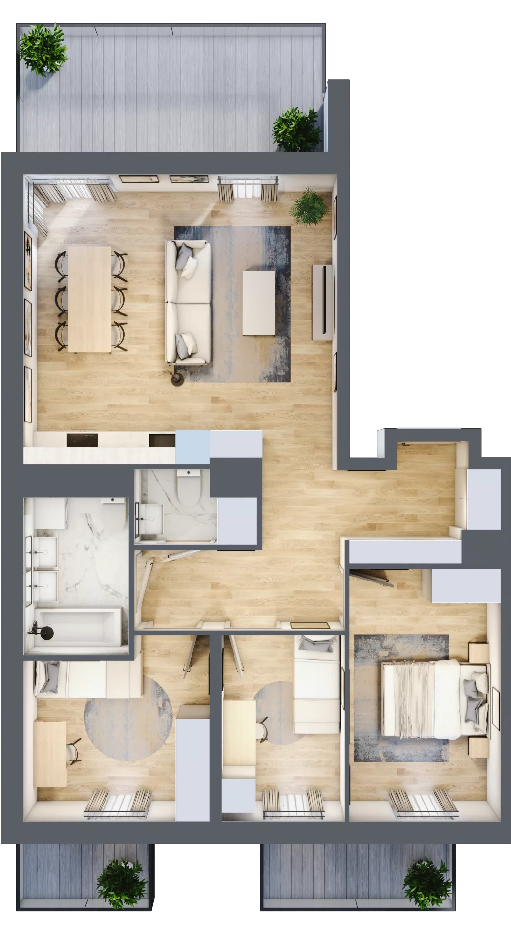 4 pokoje, mieszkanie 79,05 m², piętro 1, oferta nr G/35, Apartamenty Park Matecznego bud. F i G, Kraków, Podgórze, Mateczny, ul. Rydlówka / Nowoorawska