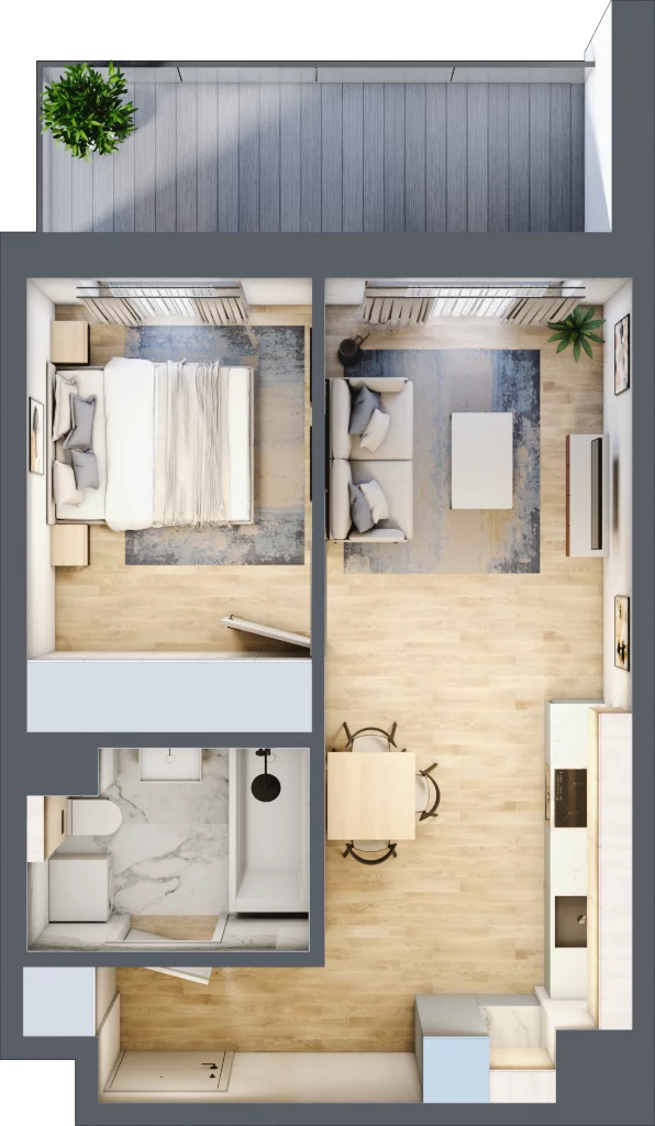2 pokoje, mieszkanie 38,07 m², piętro 1, oferta nr A/6, Mokotów Sportowy 3, Warszawa, Mokotów, Augustówka, ul. Antoniewska