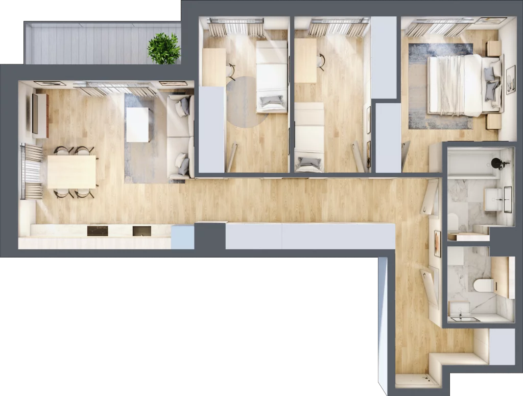 4 pokoje, mieszkanie 75,06 m², piętro 1, oferta nr A/5, Mokotów Sportowy 3, Warszawa, Mokotów, Augustówka, ul. Antoniewska