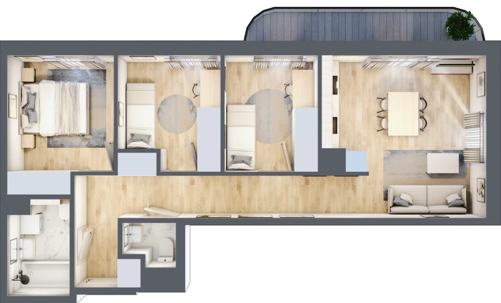4 pokoje, mieszkanie 68,22 m², piętro 1, oferta nr A/37, Mokotów Sportowy 3, Warszawa, Mokotów, Augustówka, ul. Antoniewska
