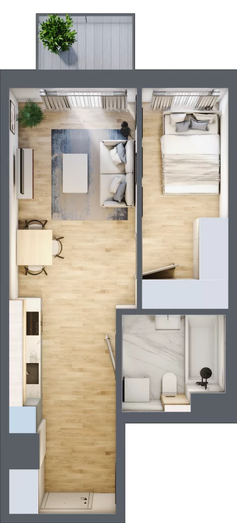 2 pokoje, mieszkanie 39,25 m², piętro 1, oferta nr A/4, Mokotów Sportowy 3, Warszawa, Mokotów, Augustówka, ul. Antoniewska