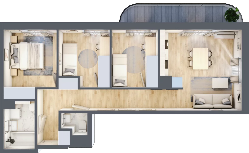 4 pokoje, mieszkanie 68,22 m², piętro 4, oferta nr A/58, Mokotów Sportowy 3, Warszawa, Mokotów, Augustówka, ul. Antoniewska