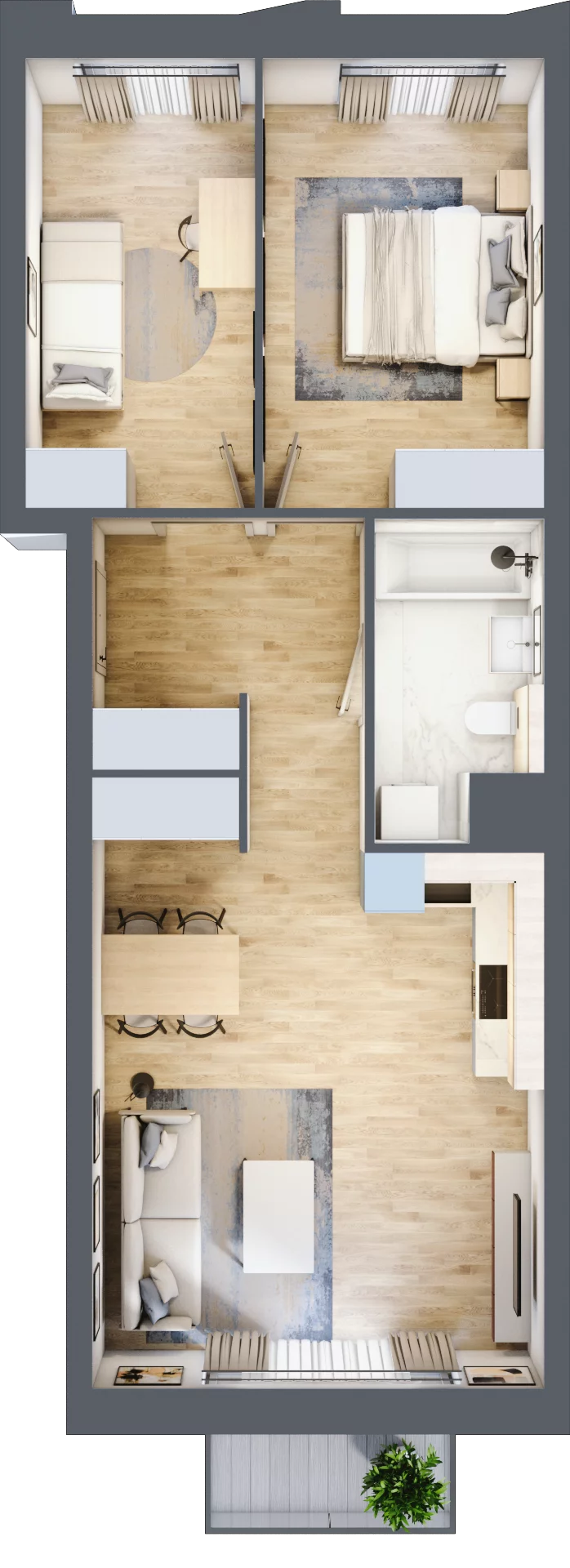 3 pokoje, mieszkanie 61,93 m², piętro 2, oferta nr A/75, Osiedle przy Wielickiej, Kraków, Bieżanów-Prokocim, ul. Marii Orwid / Wielicka