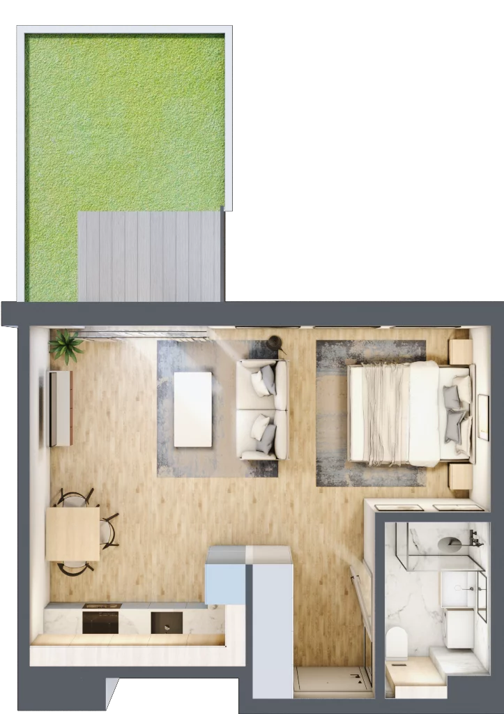 1 pokój, mieszkanie 34,72 m², parter, oferta nr A/39, Osiedle Wilno 8, Warszawa, Targówek, Elsnerów, ul. Bukowiecka
