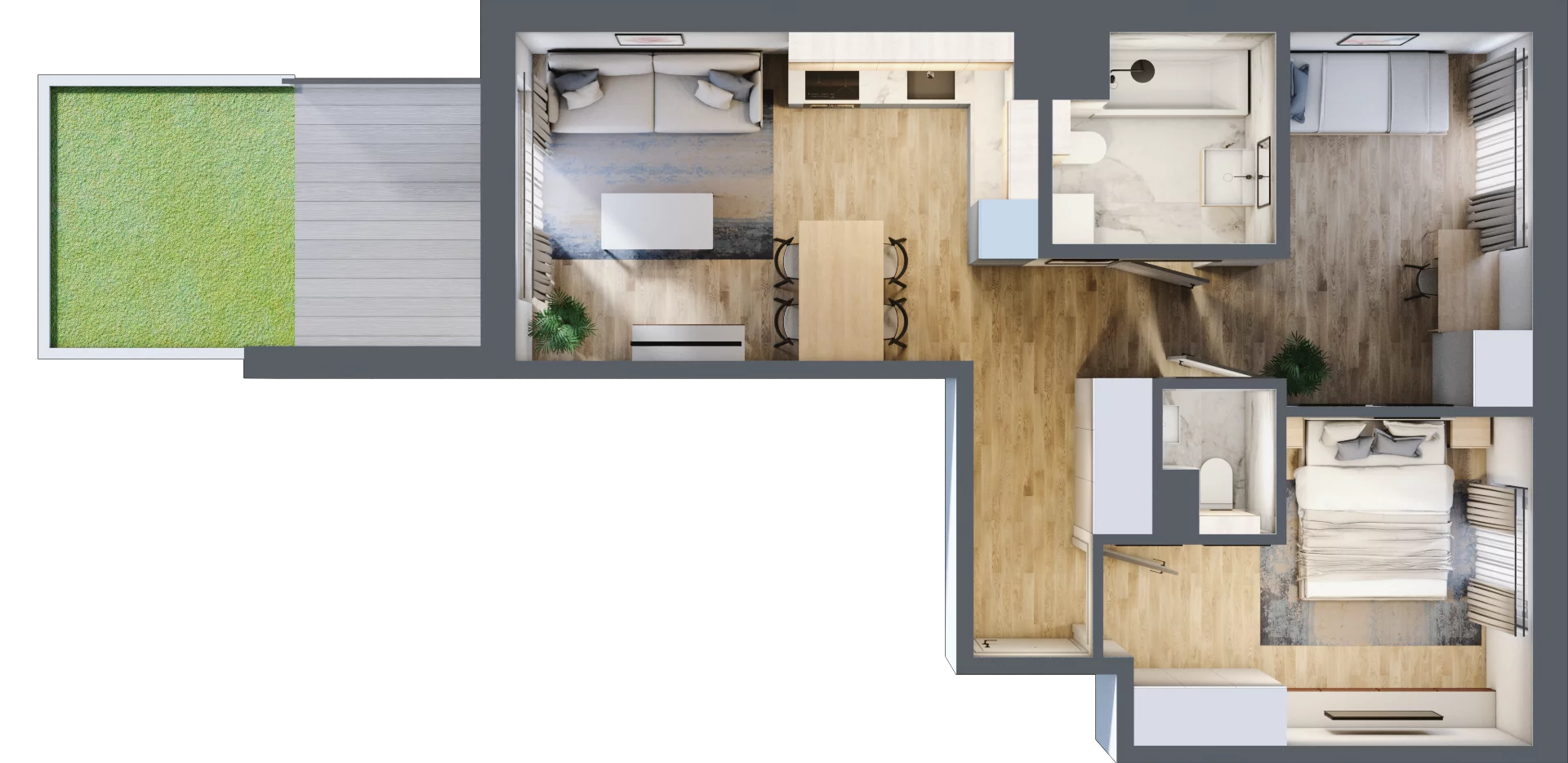 2 pokoje, mieszkanie 53,47 m², parter, oferta nr A/21, Osiedle Wilno 8, Warszawa, Targówek, Elsnerów, ul. Bukowiecka