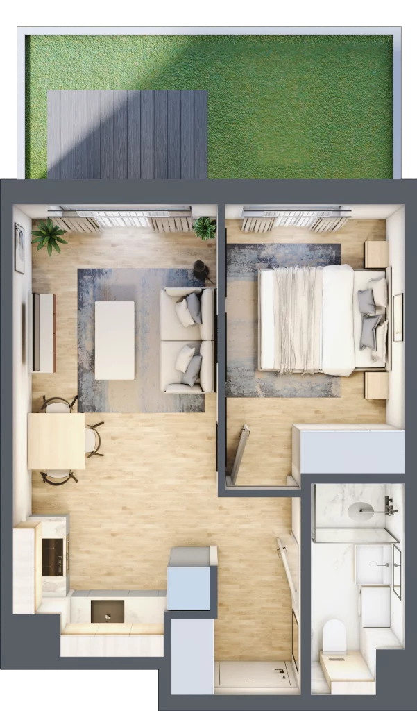 2 pokoje, mieszkanie 34,66 m², parter, oferta nr A/19, Osiedle Wilno 8, Warszawa, Targówek, Elsnerów, ul. Bukowiecka