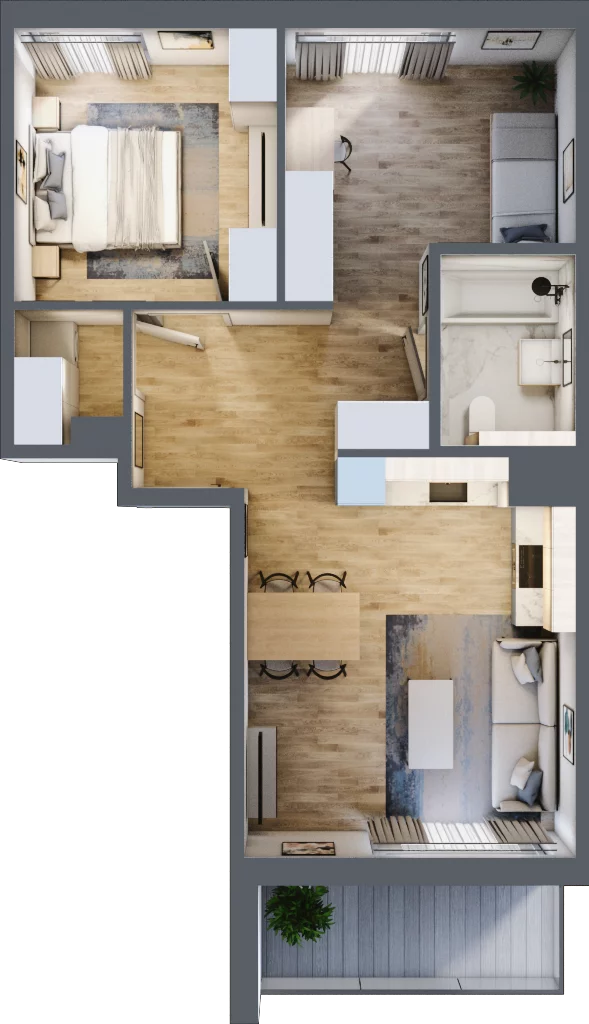2 pokoje, mieszkanie 56,74 m², piętro 1, oferta nr A/4, Osiedle Wilno 8, Warszawa, Targówek, Elsnerów, ul. Bukowiecka