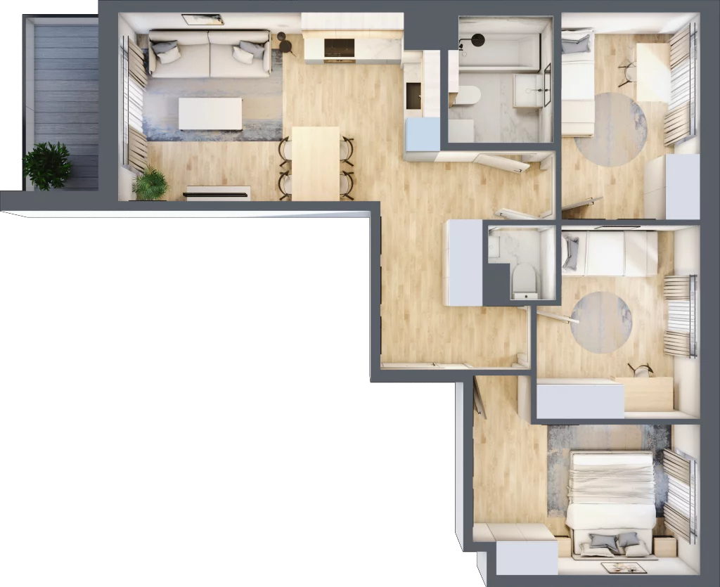 4 pokoje, mieszkanie 63,83 m², piętro 2, oferta nr A/31, Osiedle Wilno 8, Warszawa, Targówek, Elsnerów, ul. Bukowiecka
