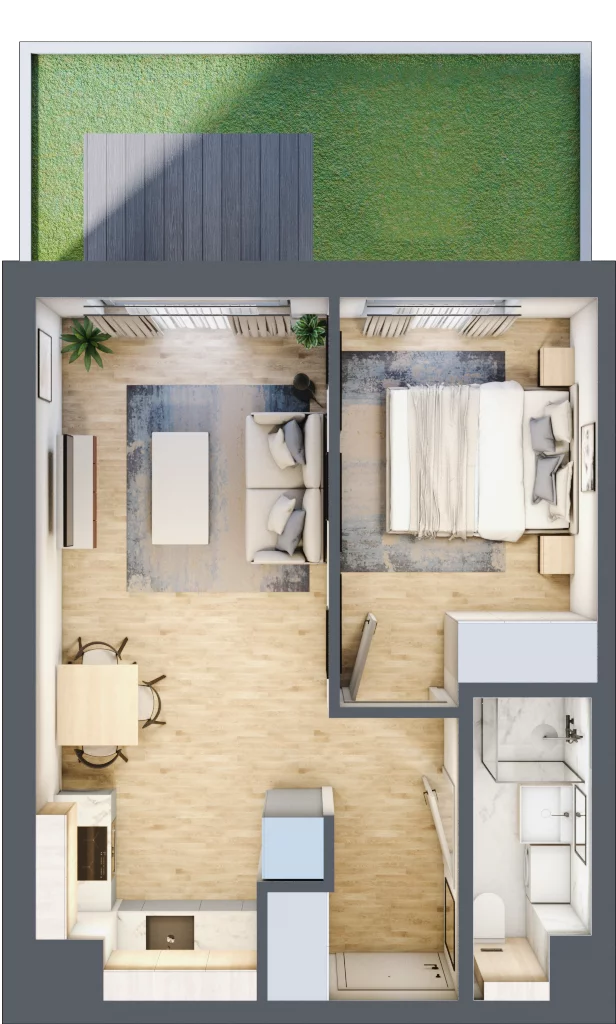 2 pokoje, mieszkanie 35,62 m², parter, oferta nr A/18, Osiedle Wilno 8, Warszawa, Targówek, Elsnerów, ul. Bukowiecka