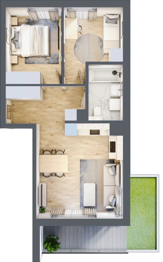 3 pokoje, mieszkanie 50,81 m², parter, oferta nr A/37, Osiedle Wilno 8, Warszawa, Targówek, Elsnerów, ul. Bukowiecka