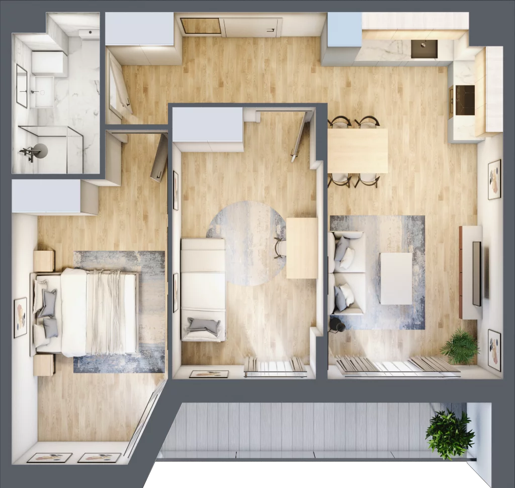 3 pokoje, mieszkanie 58,08 m², piętro 1, oferta nr III/A10, Miasteczko Nova Sfera, Warszawa, Białołęka, Żerań, ul. Marywilska