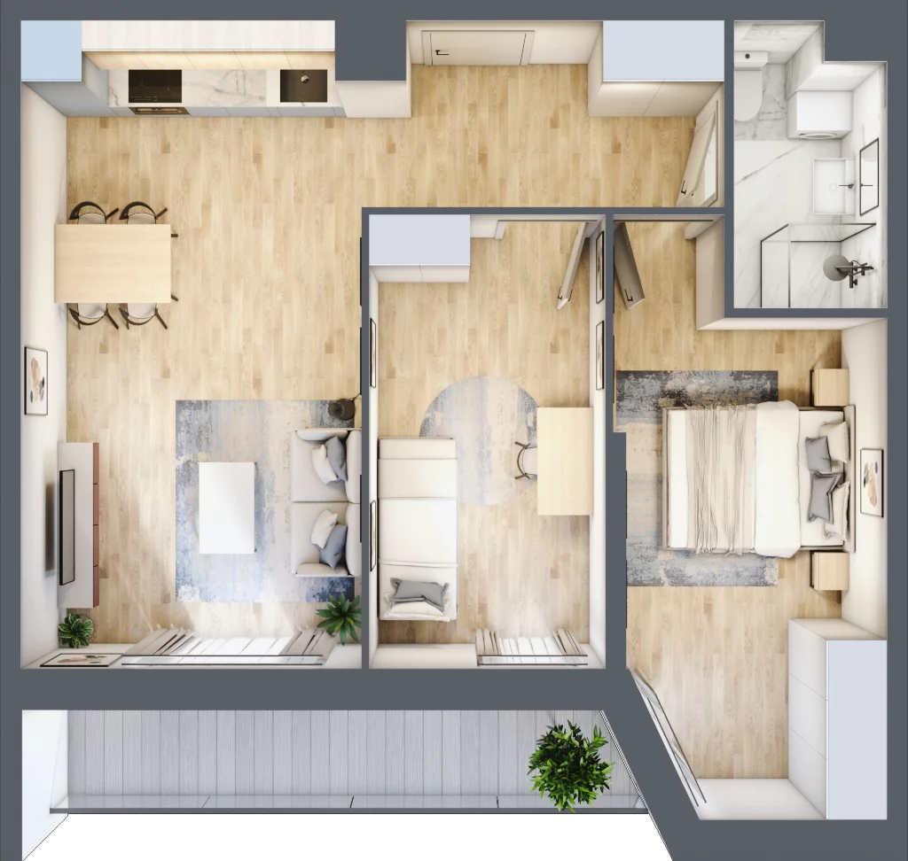 3 pokoje, mieszkanie 57,57 m², piętro 2, oferta nr III/B59, Miasteczko Nova Sfera, Warszawa, Białołęka, Żerań, ul. Marywilska
