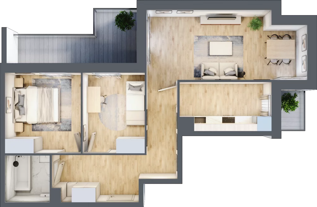 3 pokoje, mieszkanie 64,12 m², piętro 1, oferta nr III/F256, Miasteczko Nova Sfera, Warszawa, Białołęka, Żerań, ul. Marywilska