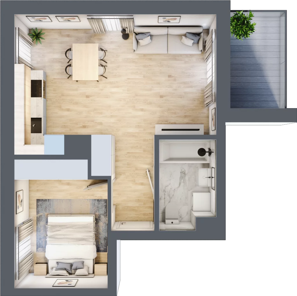 2 pokoje, mieszkanie 43,61 m², piętro 1, oferta nr XI/4, Metro Art 11, Warszawa, Praga Południe, Kamionek, ul. Żupnicza / Chodakowska