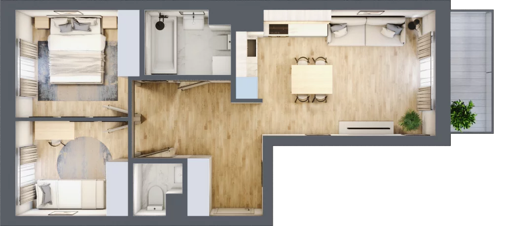3 pokoje, mieszkanie 52,57 m², piętro 5, oferta nr XI/46, Metro Art 11, Warszawa, Praga Południe, Kamionek, ul. Żupnicza / Chodakowska