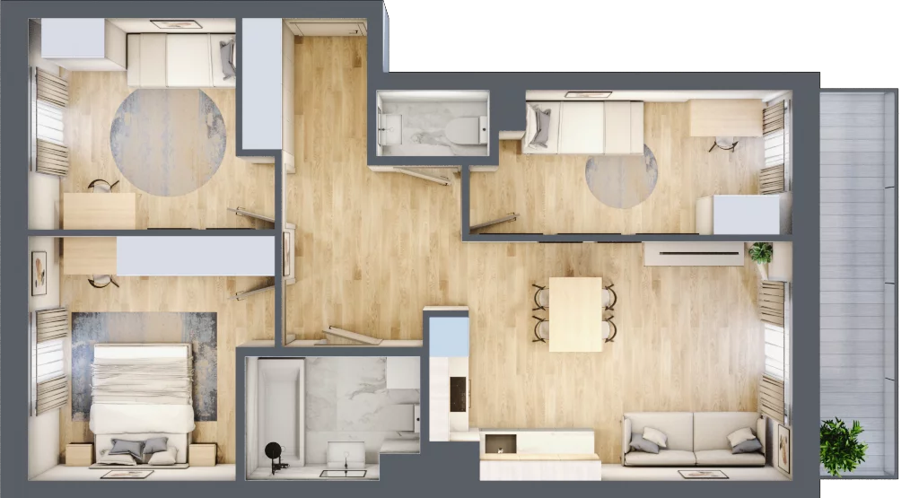 4 pokoje, mieszkanie 70,99 m², piętro 4, oferta nr XI/114, Metro Art 11, Warszawa, Praga Południe, Kamionek, ul. Żupnicza / Chodakowska