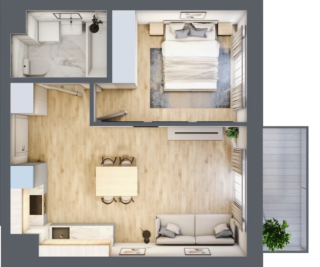 2 pokoje, mieszkanie 38,78 m², piętro 5, oferta nr XI/117, Metro Art 11, Warszawa, Praga Południe, Kamionek, ul. Żupnicza / Chodakowska