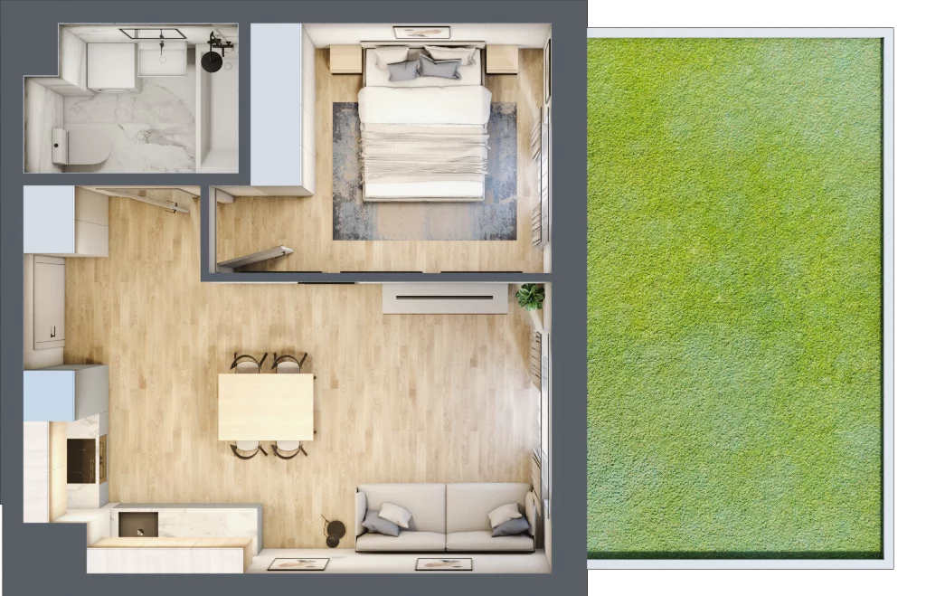 2 pokoje, mieszkanie 38,92 m², parter, oferta nr XI/2, Metro Art 11, Warszawa, Praga Południe, Kamionek, ul. Żupnicza / Chodakowska