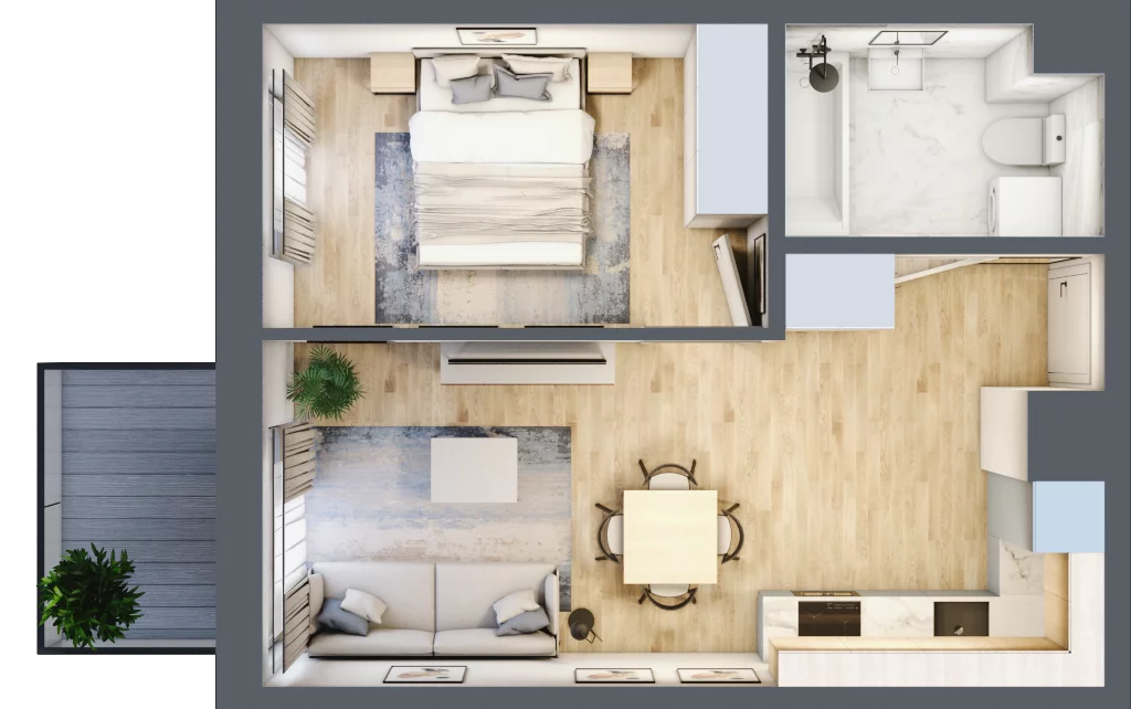 2 pokoje, mieszkanie 37,61 m², piętro 3, oferta nr C-175, Miasteczko Julianów, Julianów, ul. Urbanistów