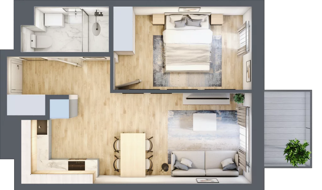 2 pokoje, mieszkanie 39,32 m², piętro 3, oferta nr C-181, Miasteczko Julianów, Julianów, ul. Urbanistów