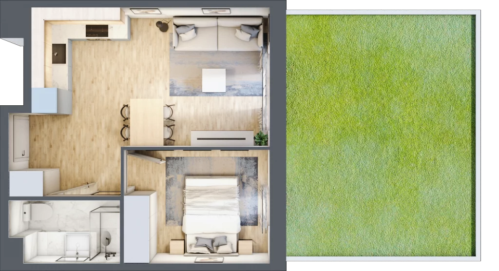 2 pokoje, mieszkanie 35,30 m², parter, oferta nr VII/2, Nova Viva Garden 7, Warszawa, Białołęka, Brzeziny, ul. Pawła Włodkowica 11C