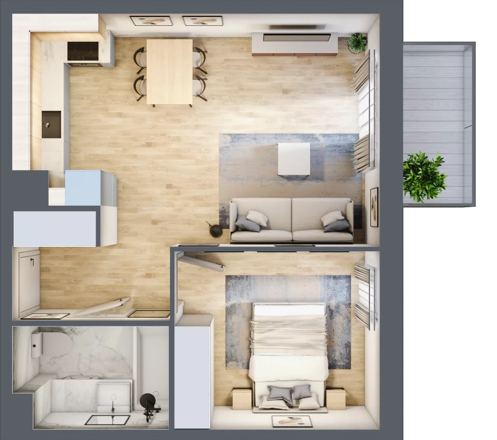 2 pokoje, mieszkanie 41,91 m², piętro 2, oferta nr VII/21, Nova Viva Garden 7, Warszawa, Białołęka, Brzeziny, ul. Pawła Włodkowica 11C