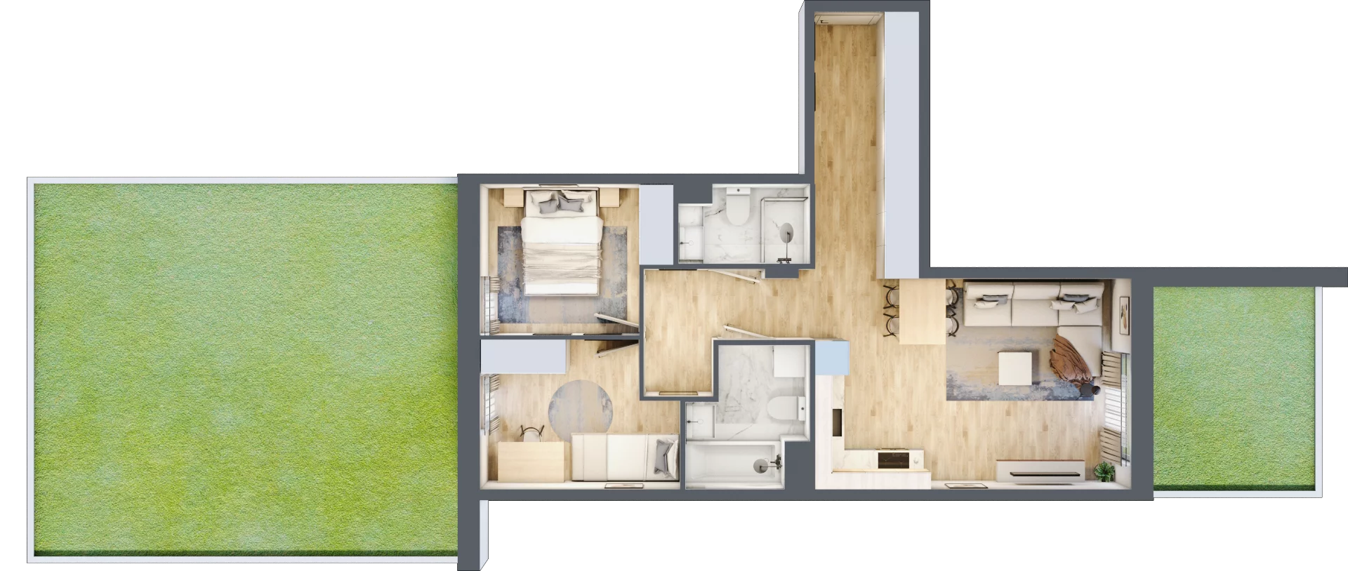 3 pokoje, mieszkanie 58,63 m², parter, oferta nr VII/53, Nova Viva Garden 7, Warszawa, Białołęka, Brzeziny, ul. Pawła Włodkowica 11C