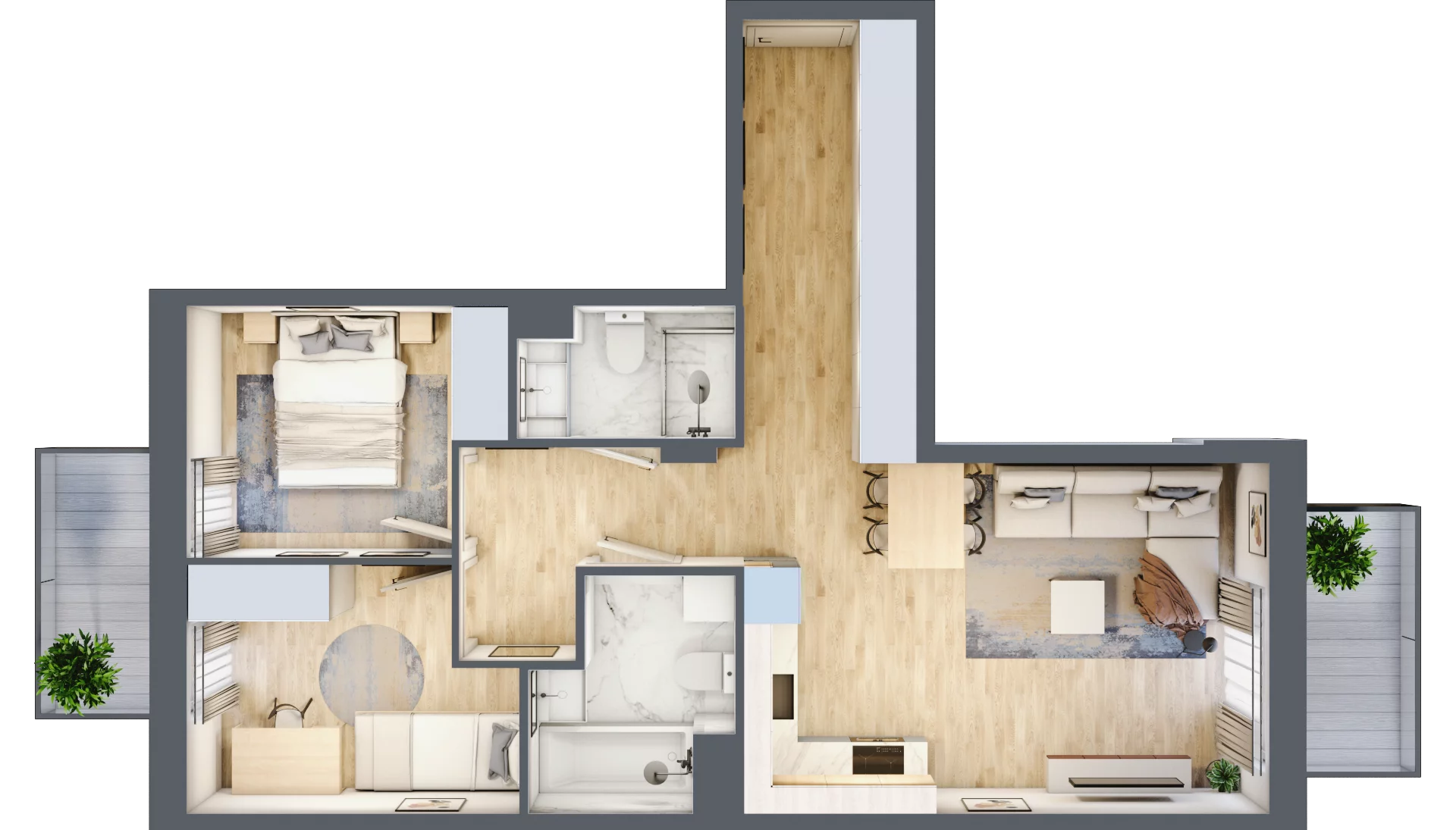 3 pokoje, mieszkanie 58,64 m², piętro 1, oferta nr VII/60, Nova Viva Garden 7, Warszawa, Białołęka, Brzeziny, ul. Pawła Włodkowica 11C