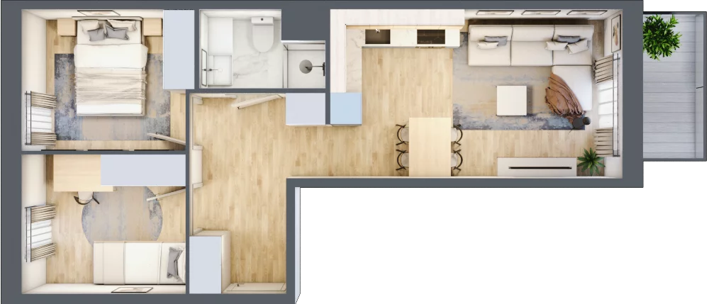 3 pokoje, mieszkanie 46,41 m², piętro 3, oferta nr VII/50, Nova Viva Garden 7, Warszawa, Białołęka, Brzeziny, ul. Pawła Włodkowica 11C