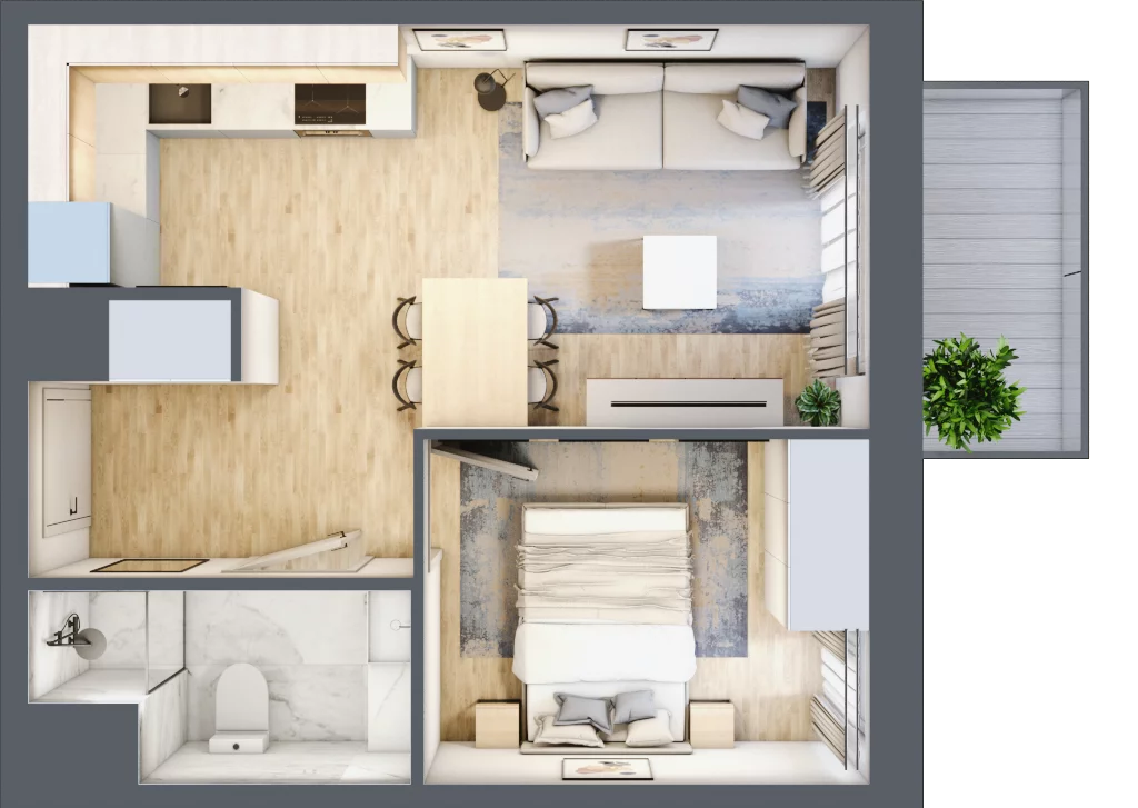 2 pokoje, mieszkanie 32,82 m², piętro 3, oferta nr VII/84, Nova Viva Garden 7, Warszawa, Białołęka, Brzeziny, ul. Pawła Włodkowica 11C