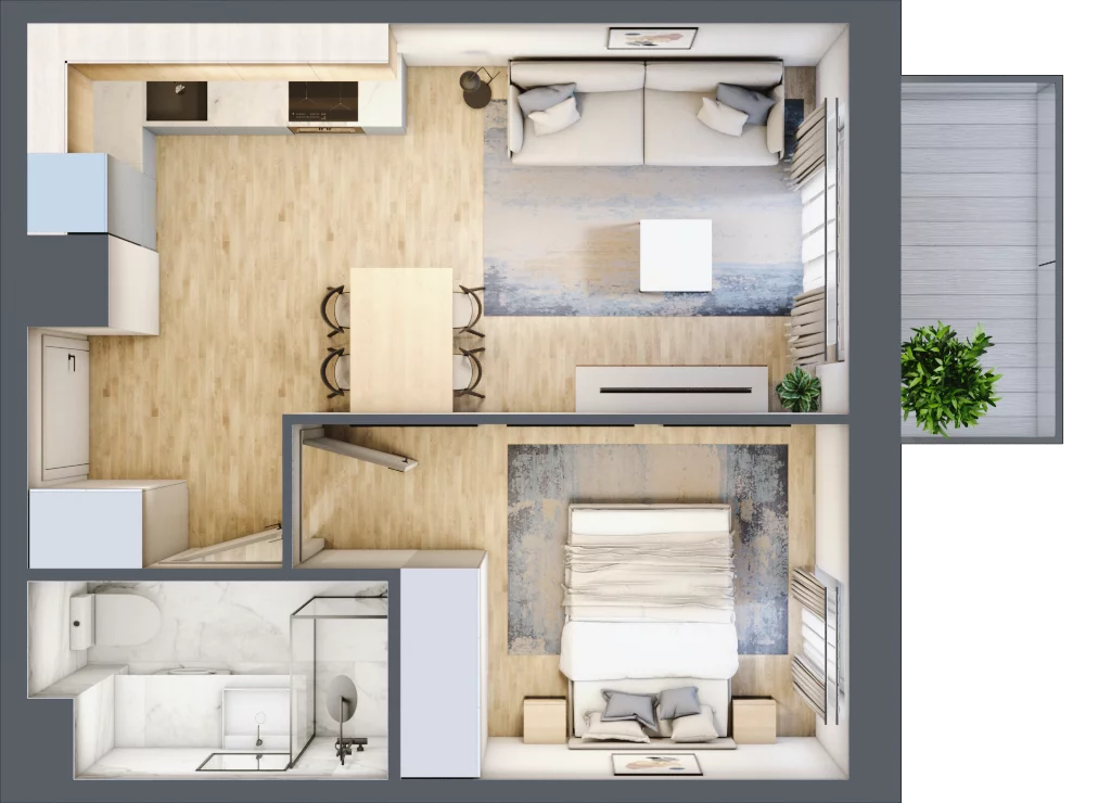 2 pokoje, mieszkanie 33,83 m², piętro 3, oferta nr VII/85, Nova Viva Garden 7, Warszawa, Białołęka, Brzeziny, ul. Pawła Włodkowica 11C