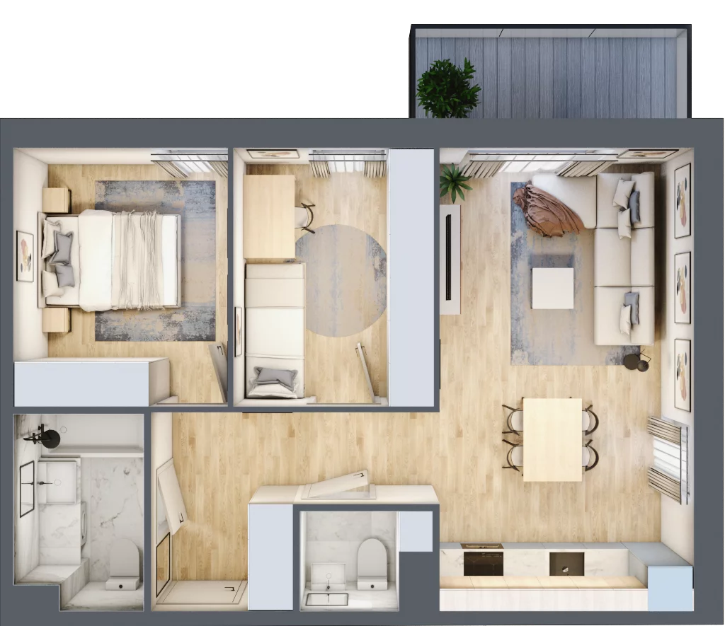 3 pokoje, mieszkanie 54,08 m², piętro 3, oferta nr VII/86, Nova Viva Garden 7, Warszawa, Białołęka, Brzeziny, ul. Pawła Włodkowica 11C