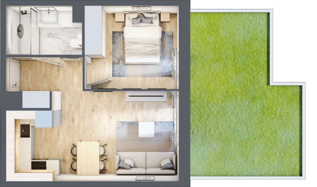 2 pokoje, mieszkanie 37,39 m², parter, oferta nr VIII/63, Nova Viva Garden 8, Warszawa, Białołęka, Brzeziny, ul. Włodkowica 11D