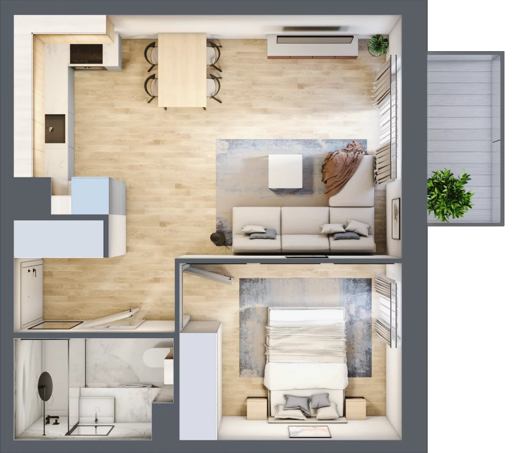 2 pokoje, mieszkanie 41,07 m², piętro 1, oferta nr VIII/8, Nova Viva Garden 8, Warszawa, Białołęka, Brzeziny, ul. Włodkowica 11D