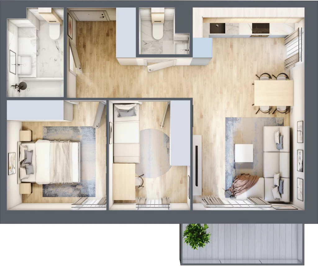 3 pokoje, mieszkanie 55,77 m², piętro 1, oferta nr VIII/11, Nova Viva Garden 8, Warszawa, Białołęka, Brzeziny, ul. Włodkowica 11D