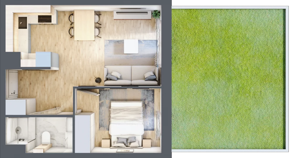 2 pokoje, mieszkanie 34,90 m², parter, oferta nr VIII/66, Nova Viva Garden 8, Warszawa, Białołęka, Brzeziny, ul. Włodkowica 11D